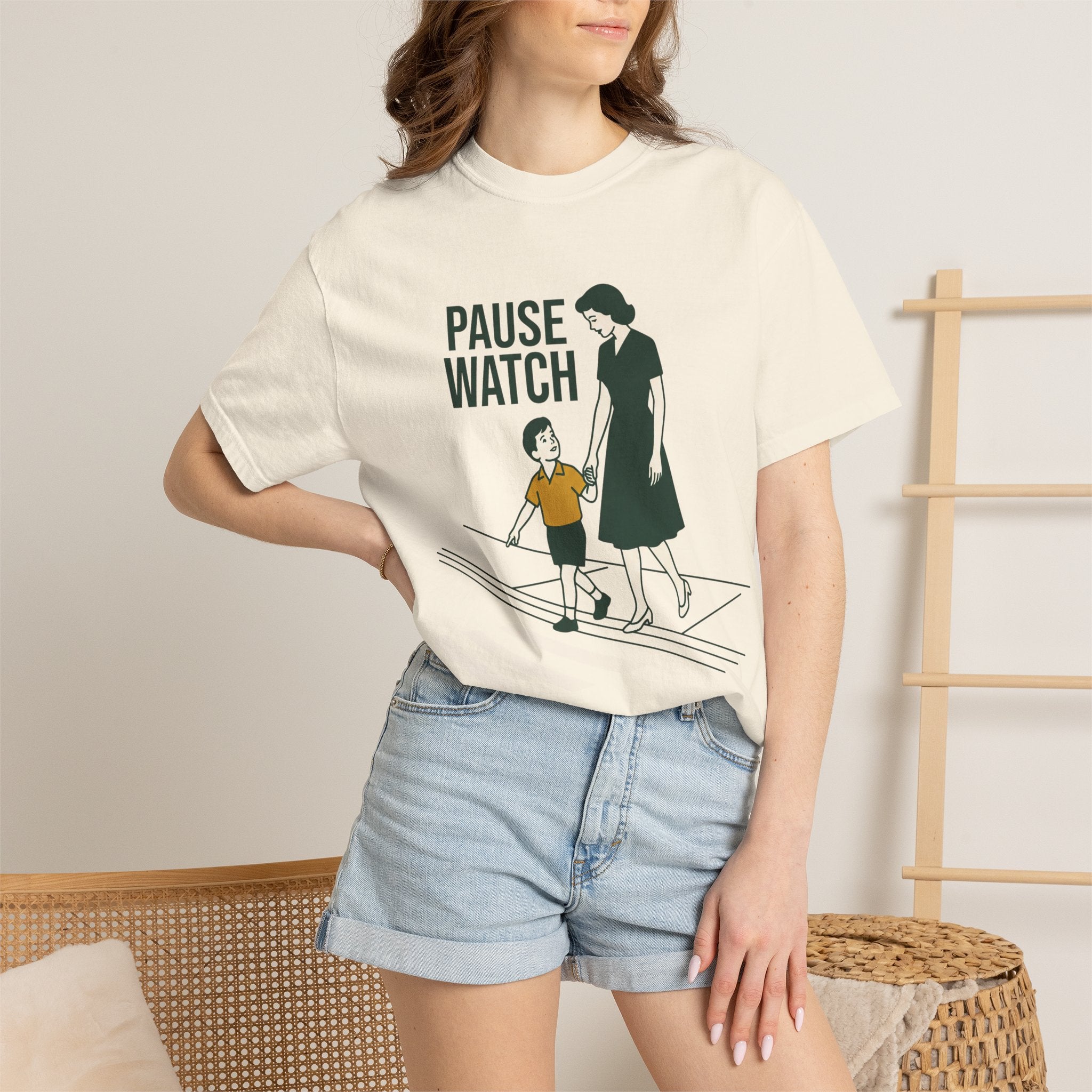 Crosswalk? Pause Watch. Tee