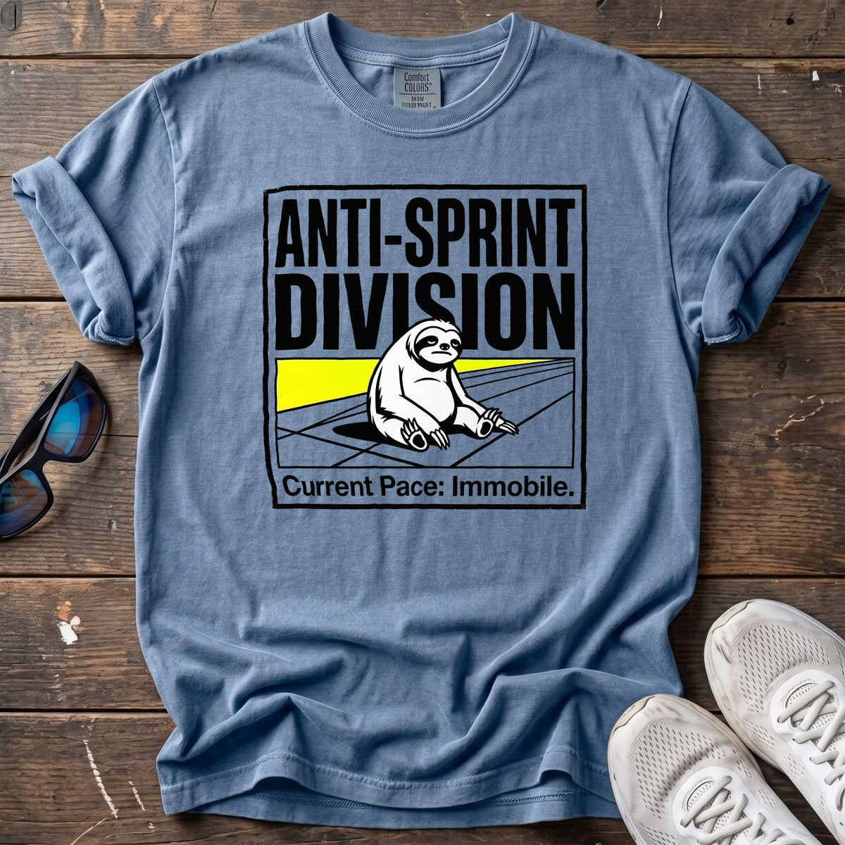 Anti-Sprint Division Tee — Blue Jean