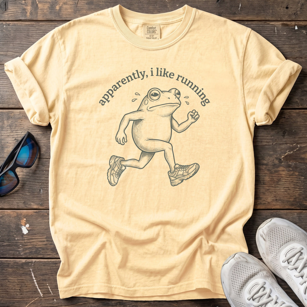 Apparently, I Like Running Outline Tee — Butter