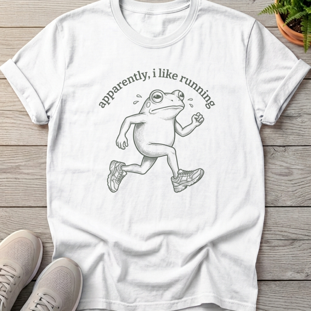 Apparently, I Like Running Outline Tee — White