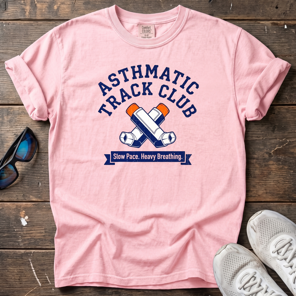 Asthmatic Track Club Tee — Blossom
