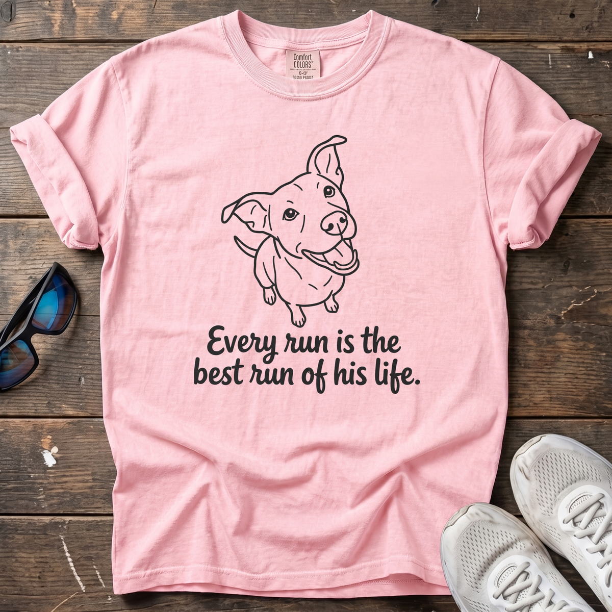 Best Run of His Life Dog Tee — Blossom