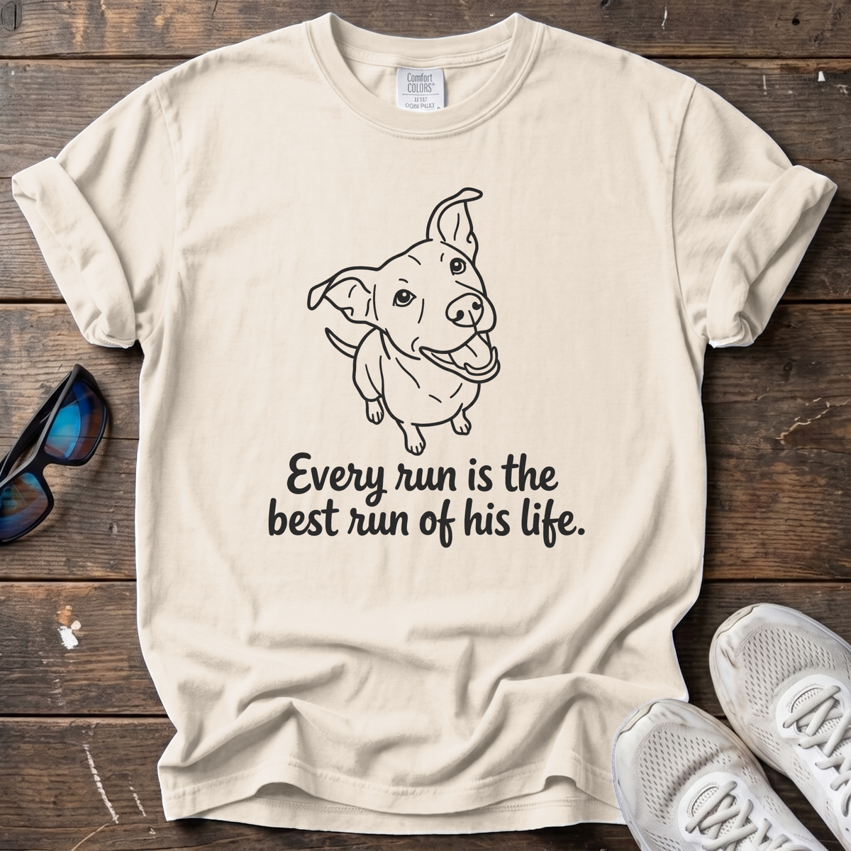Best Run of His Life Dog Tee — Ivory