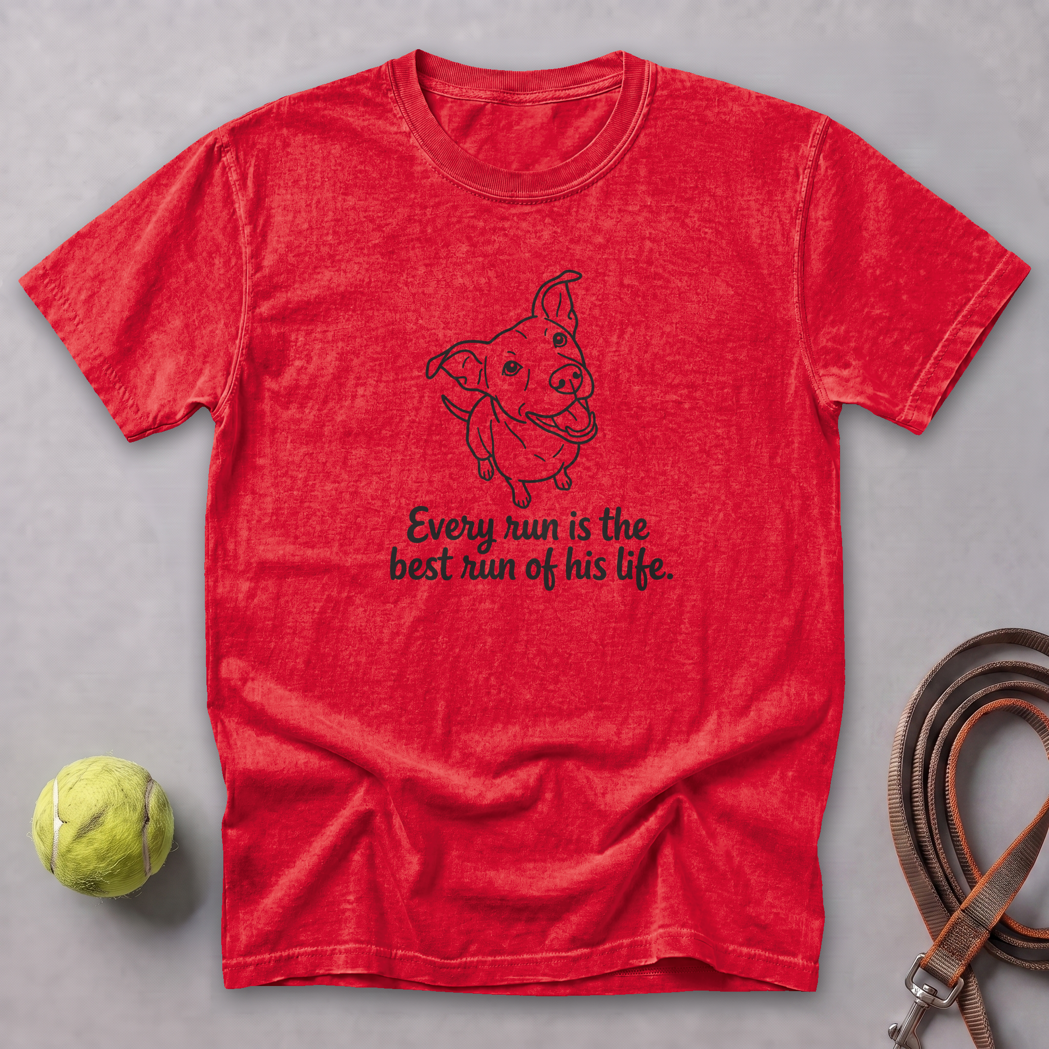 Best Run of His Life Dog Tee — Red
