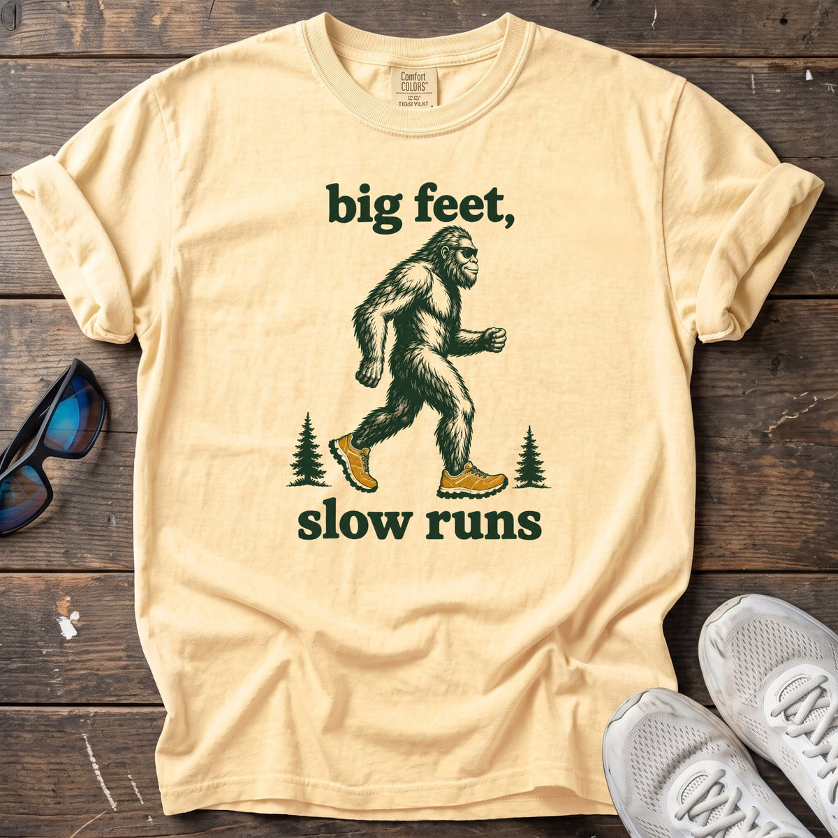 Big Feet, Slow Runs Tee — Butter