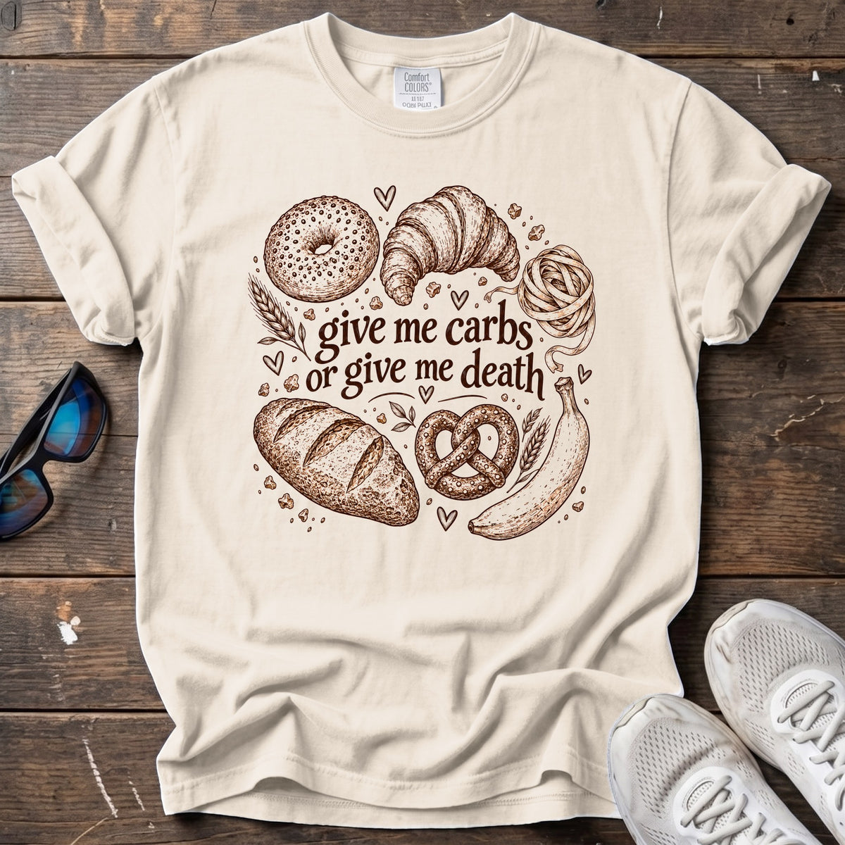 Carbs or Death Tee — Ivory