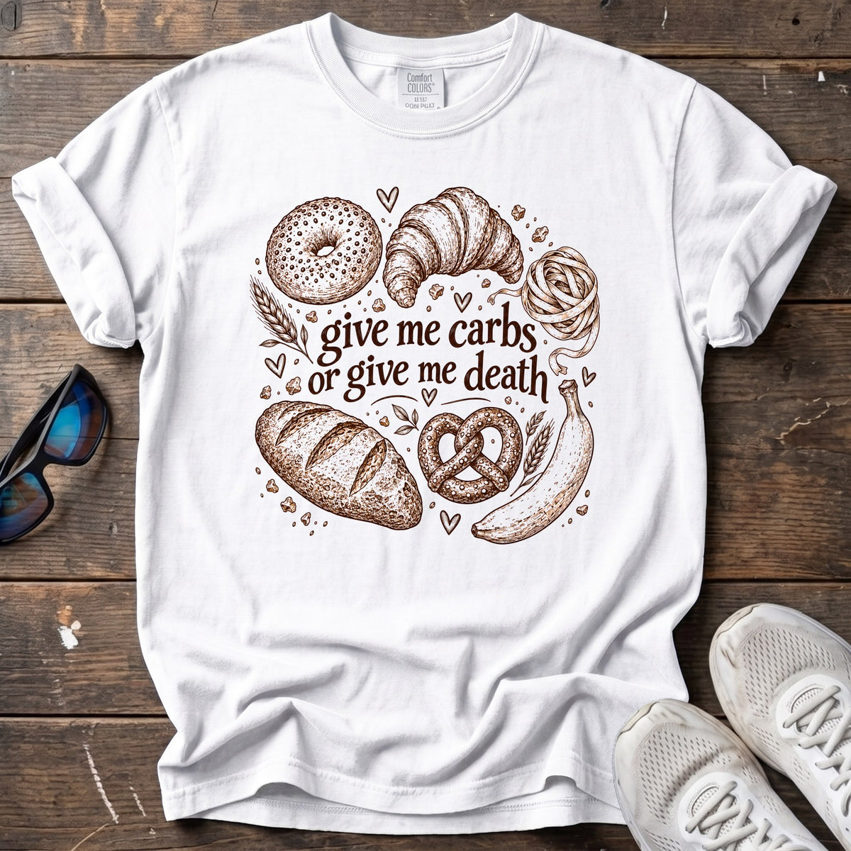 Carbs or Death Tee — White
