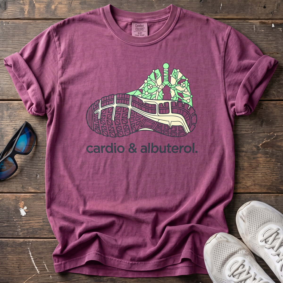 Cardio & Albuterol Tee — Berry