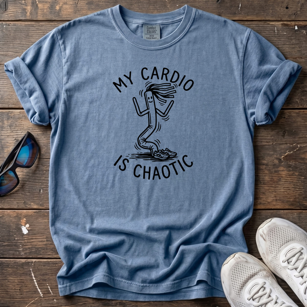 My Cardio Is Chaotic Tee — Blue Jean