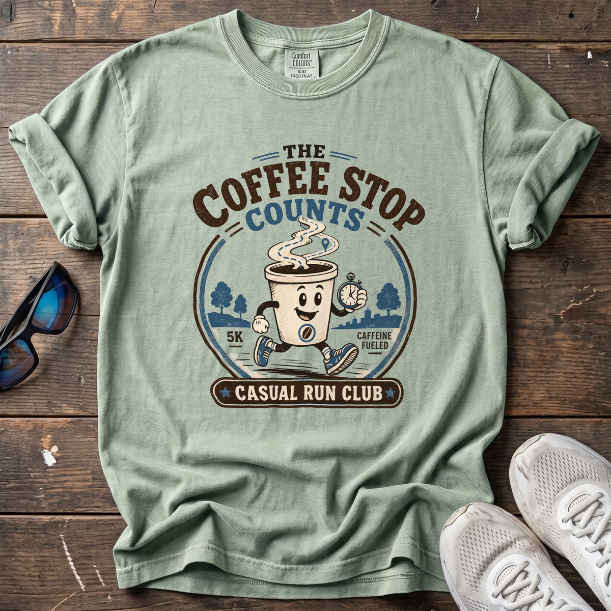 The Coffee Stop Counts Run Club Tee — Bay