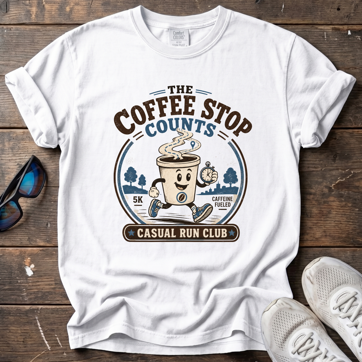 The Coffee Stop Counts Run Club Tee — White