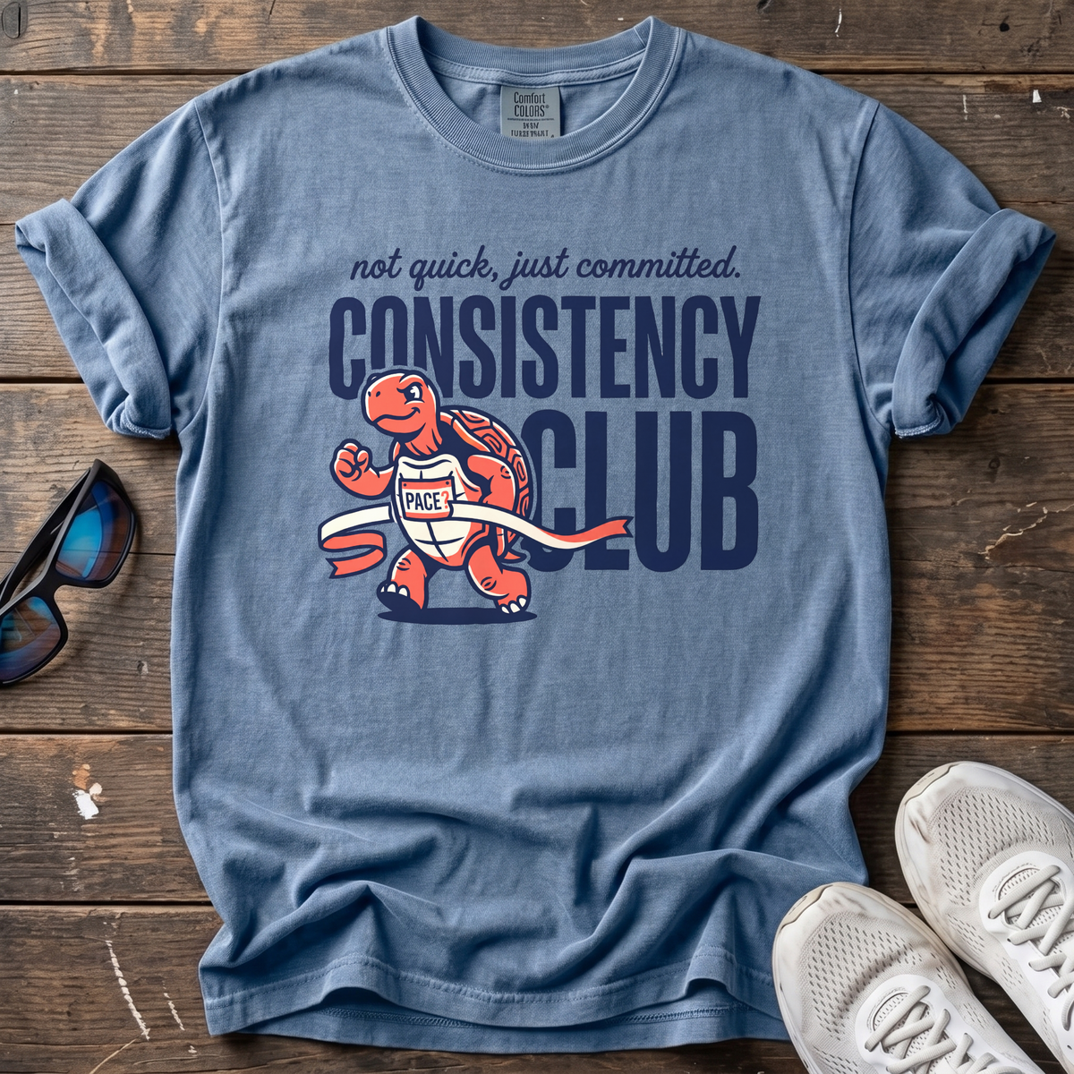 Consistency Club Tee — Blue Jean
