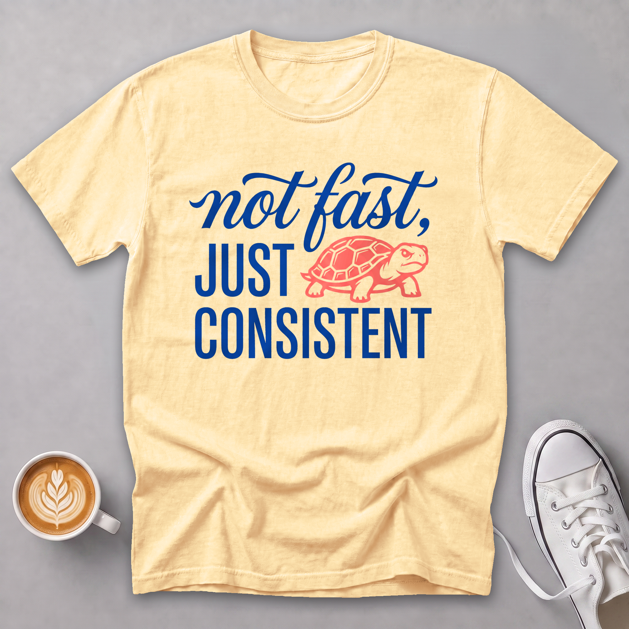 Consistent Determined Turtle Tee — Butter