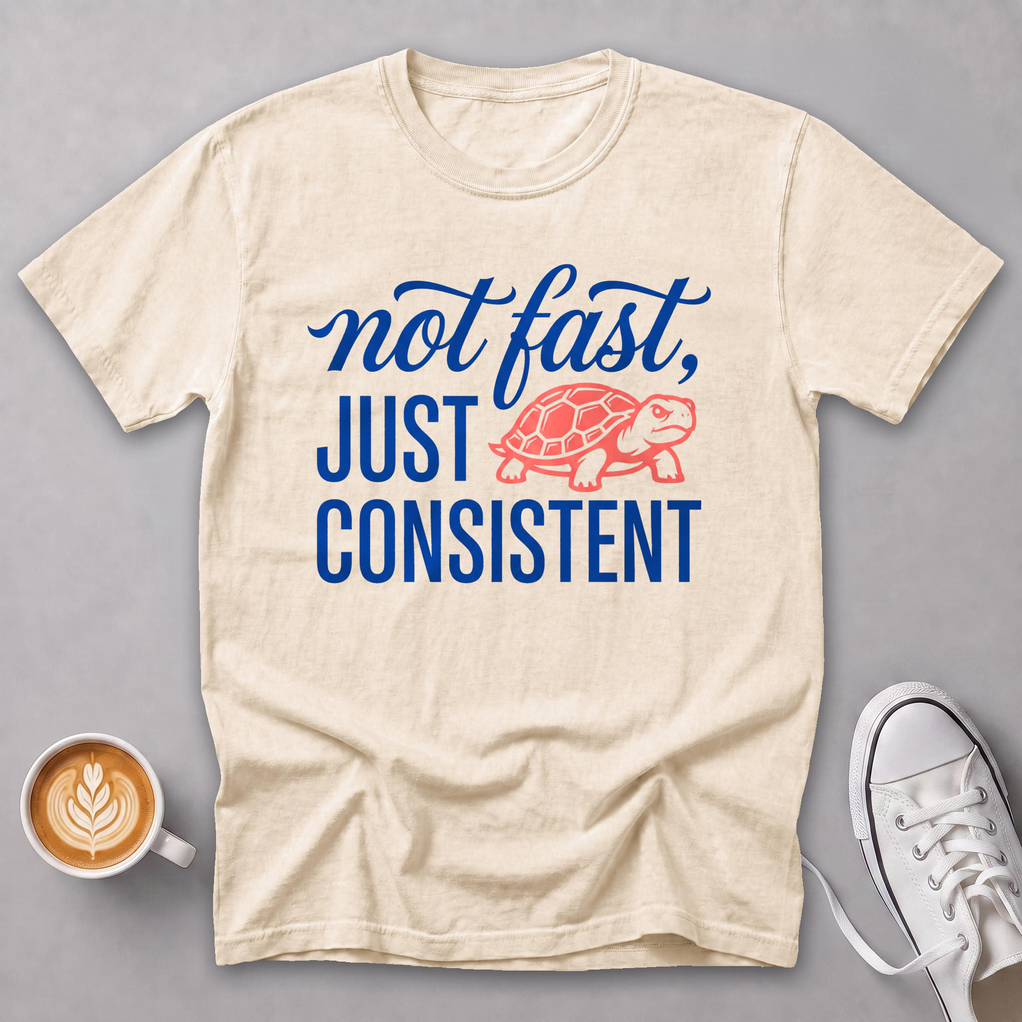 Consistent Determined Turtle Tee — Ivory