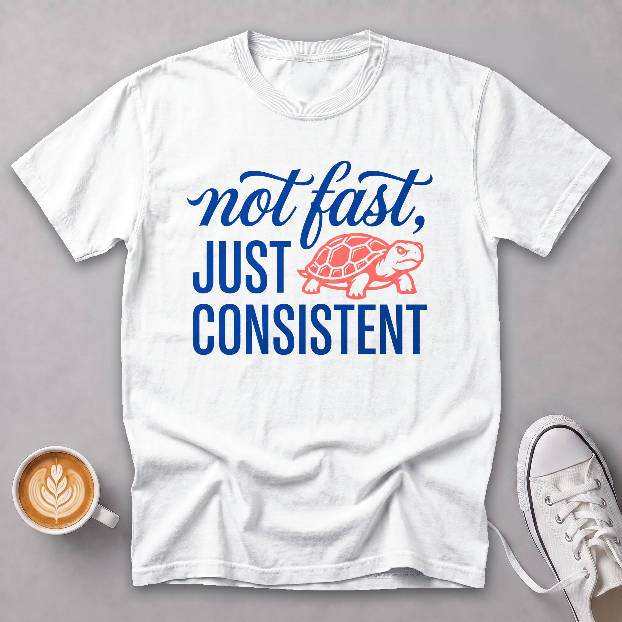 Consistent Determined Turtle Tee — White