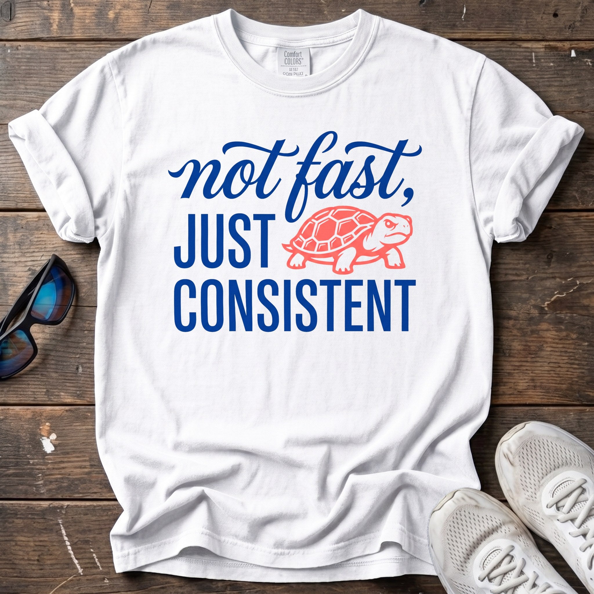 Consistent Determined Turtle Tee — White
