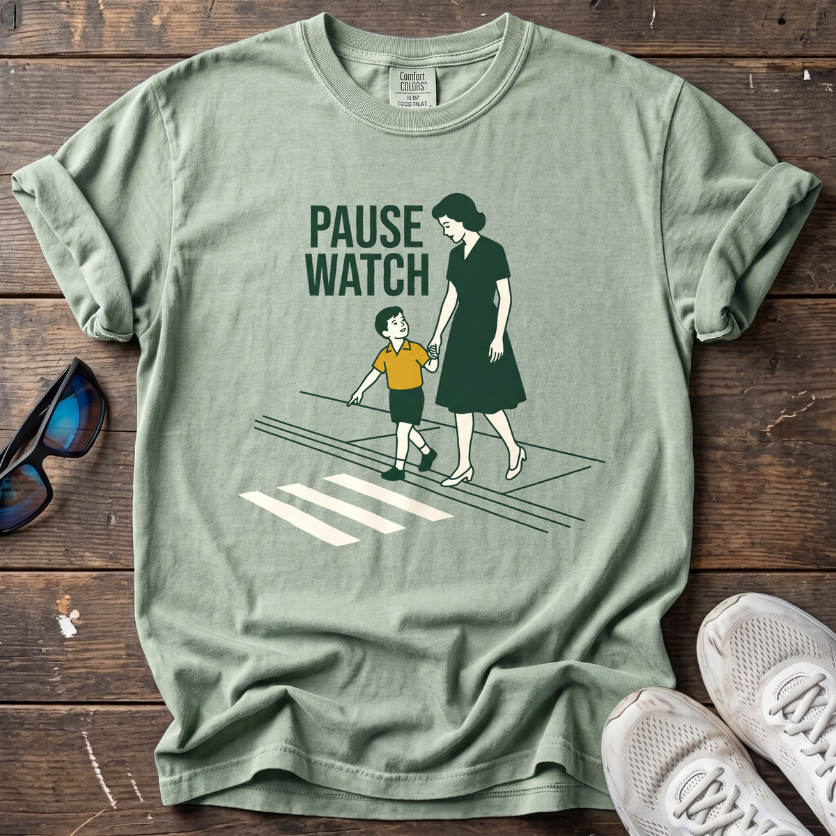 Crosswalk? Pause Watch. Tee — Bay