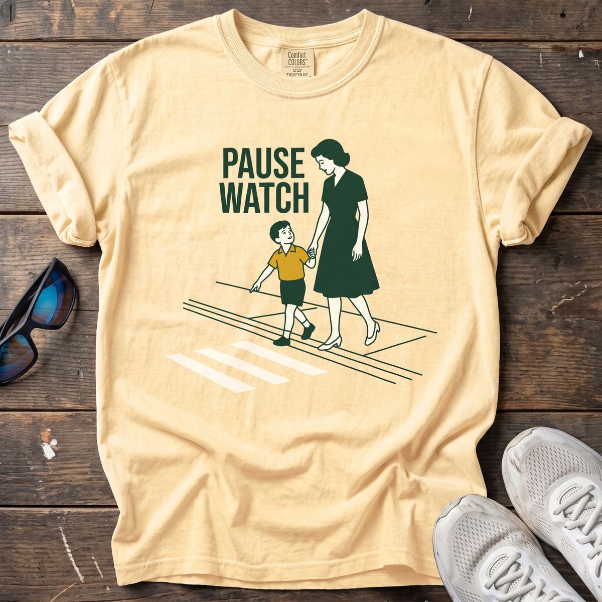 Crosswalk? Pause Watch. Tee — Butter