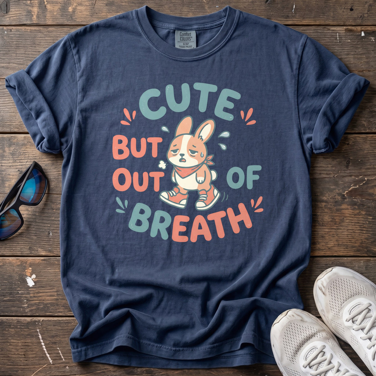 Cute but Out of Breath Tee — True Navy