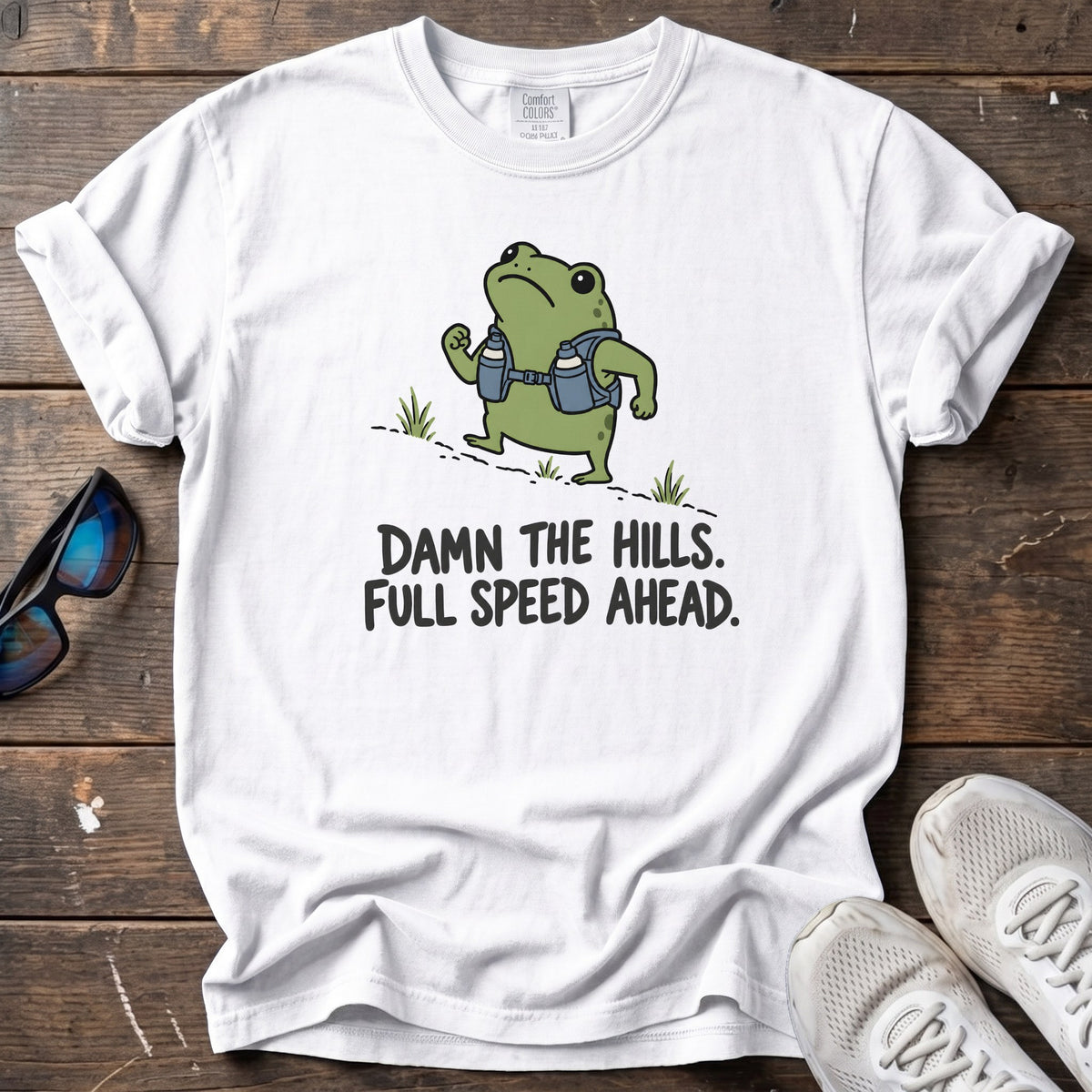 Damn the Hills Tee — White
