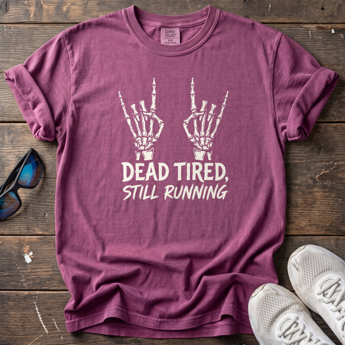 Dead Tired, Still Running Tee — Berry