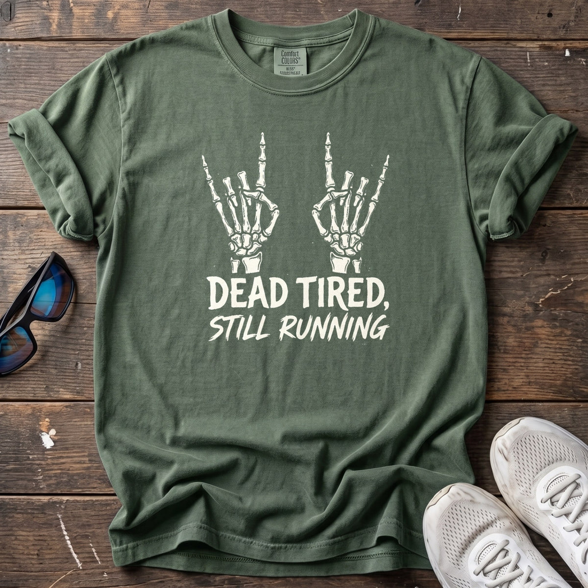 Dead Tired, Still Running Tee — Moss