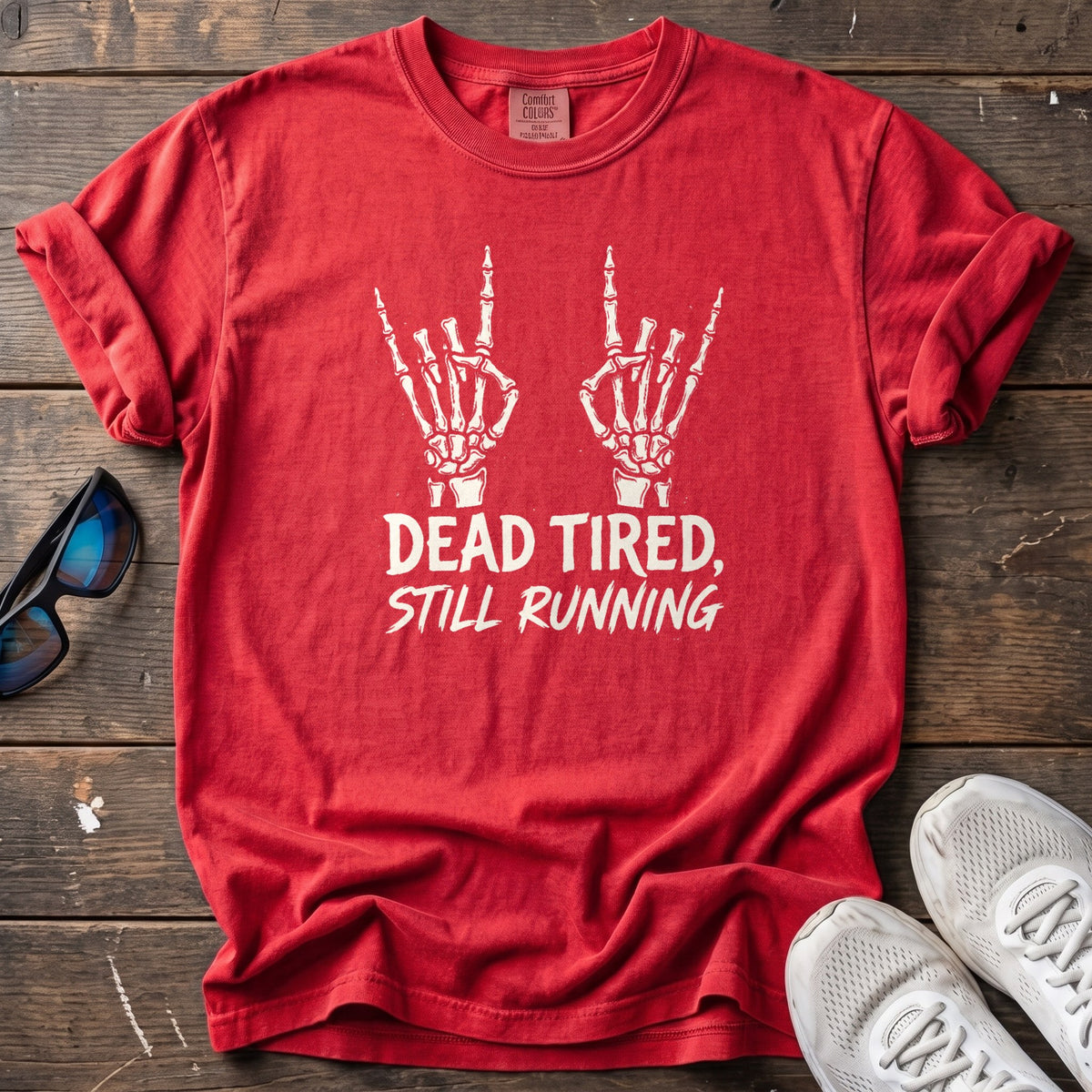 Dead Tired, Still Running Tee — Red