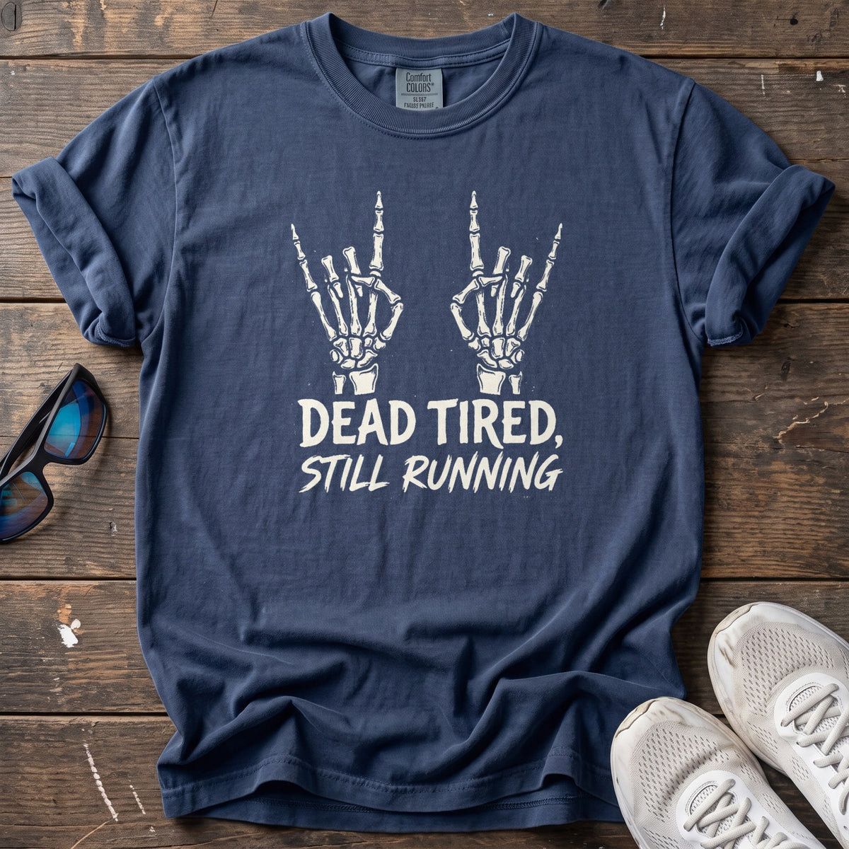 Dead Tired, Still Running Tee — True Navy
