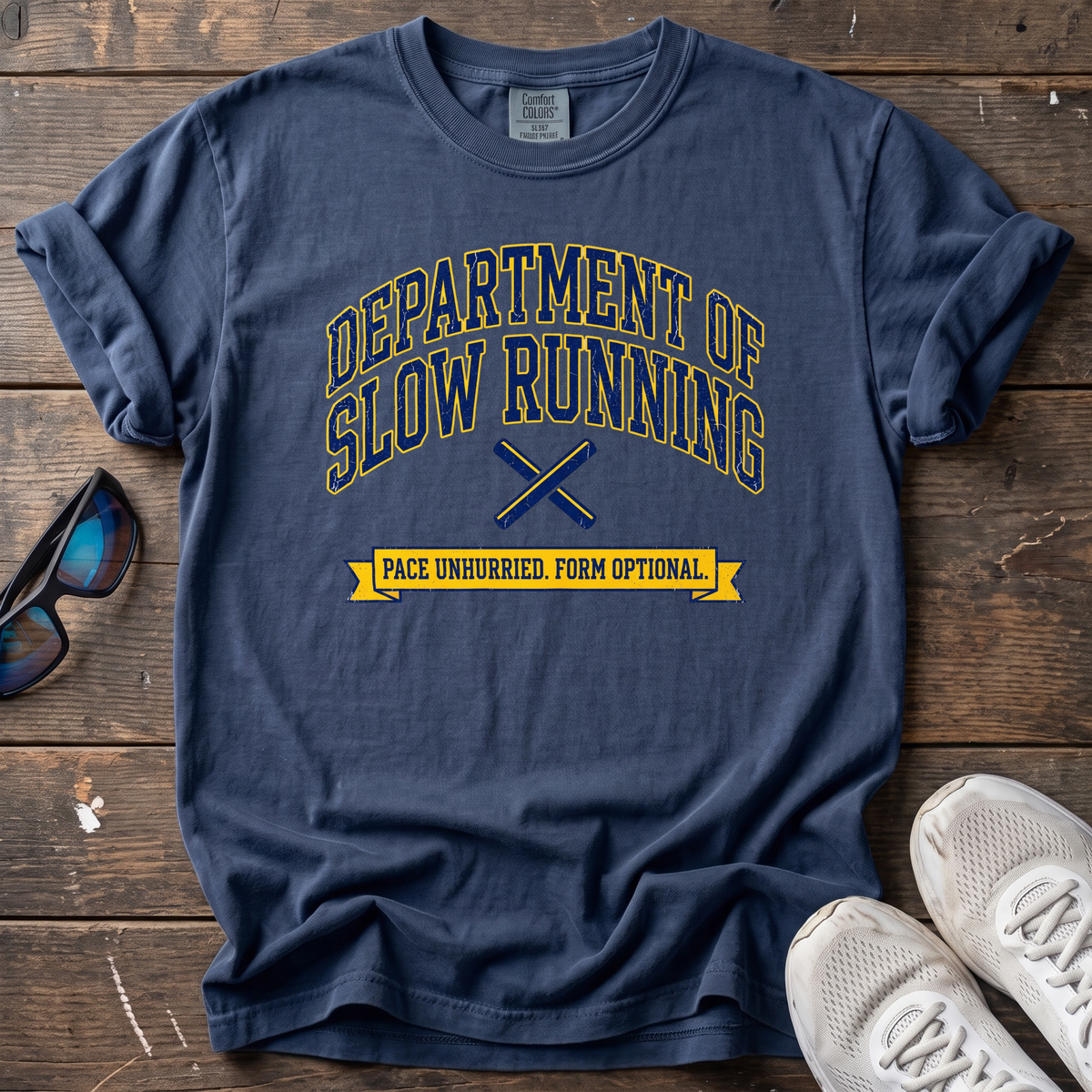 Dept. of Slow Running Tee — True Navy