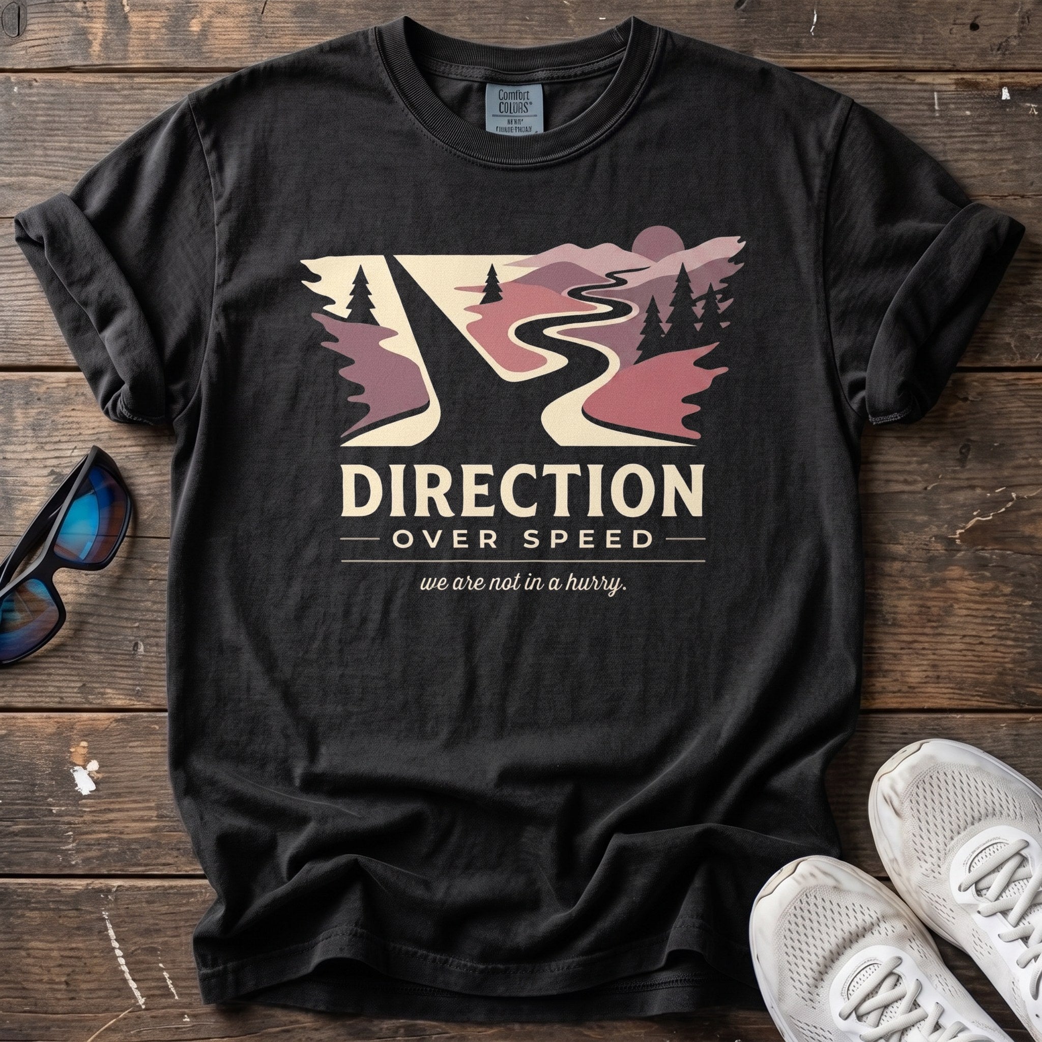 Direction Over Speed Tee — Black