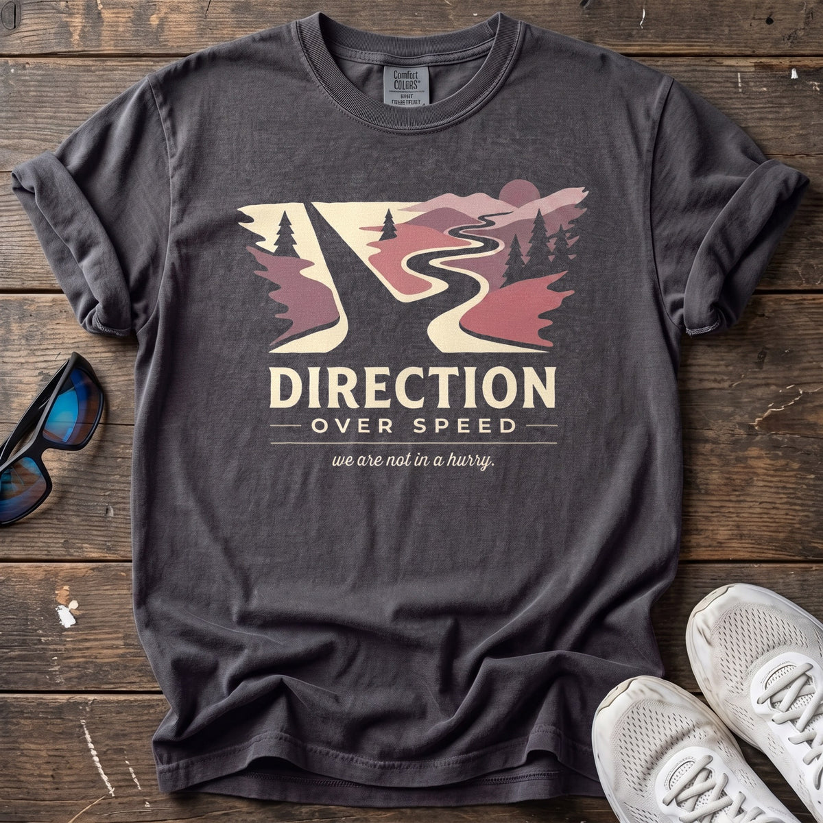 Direction Over Speed Tee — Graphite