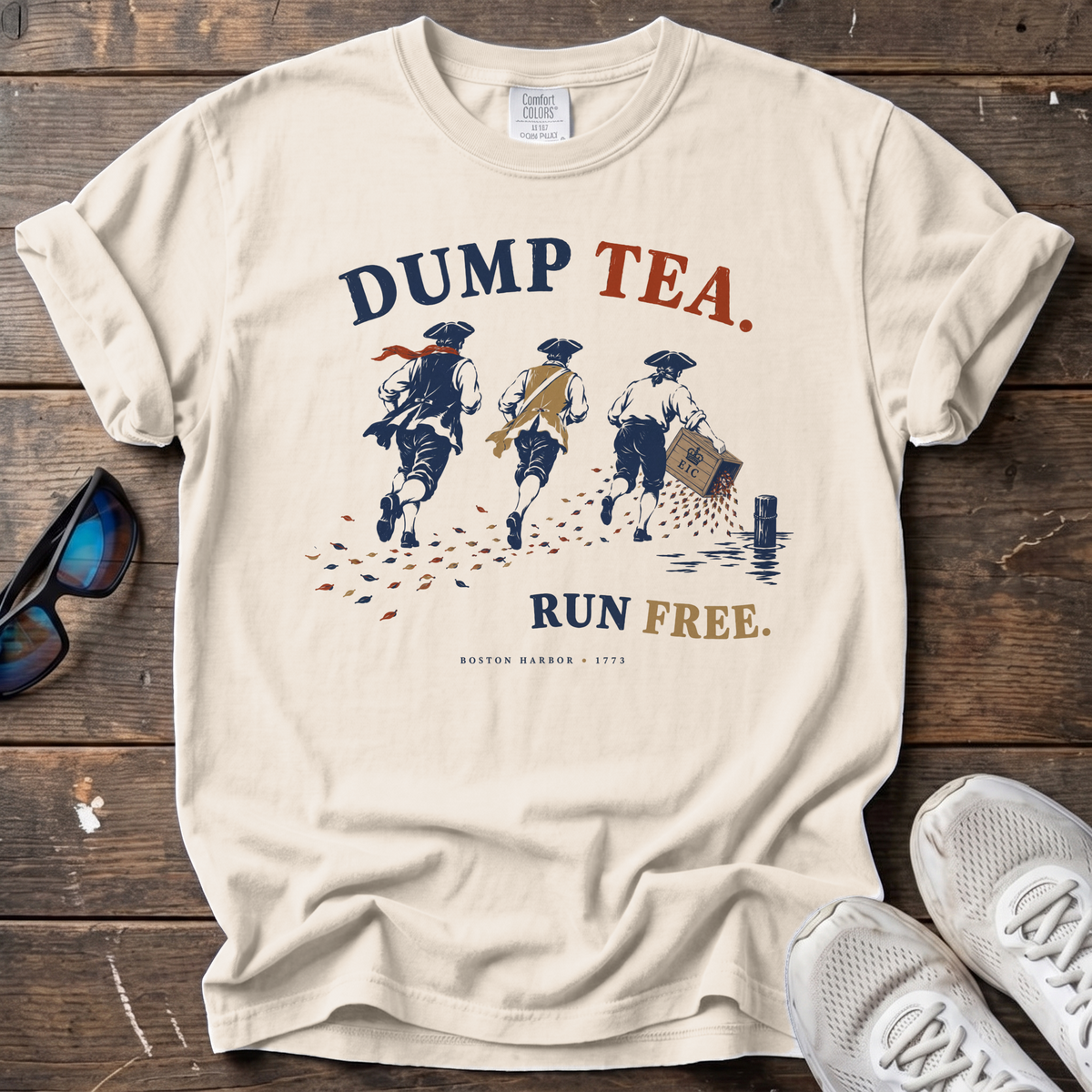Dump Tea Run Free Tee — Ivory