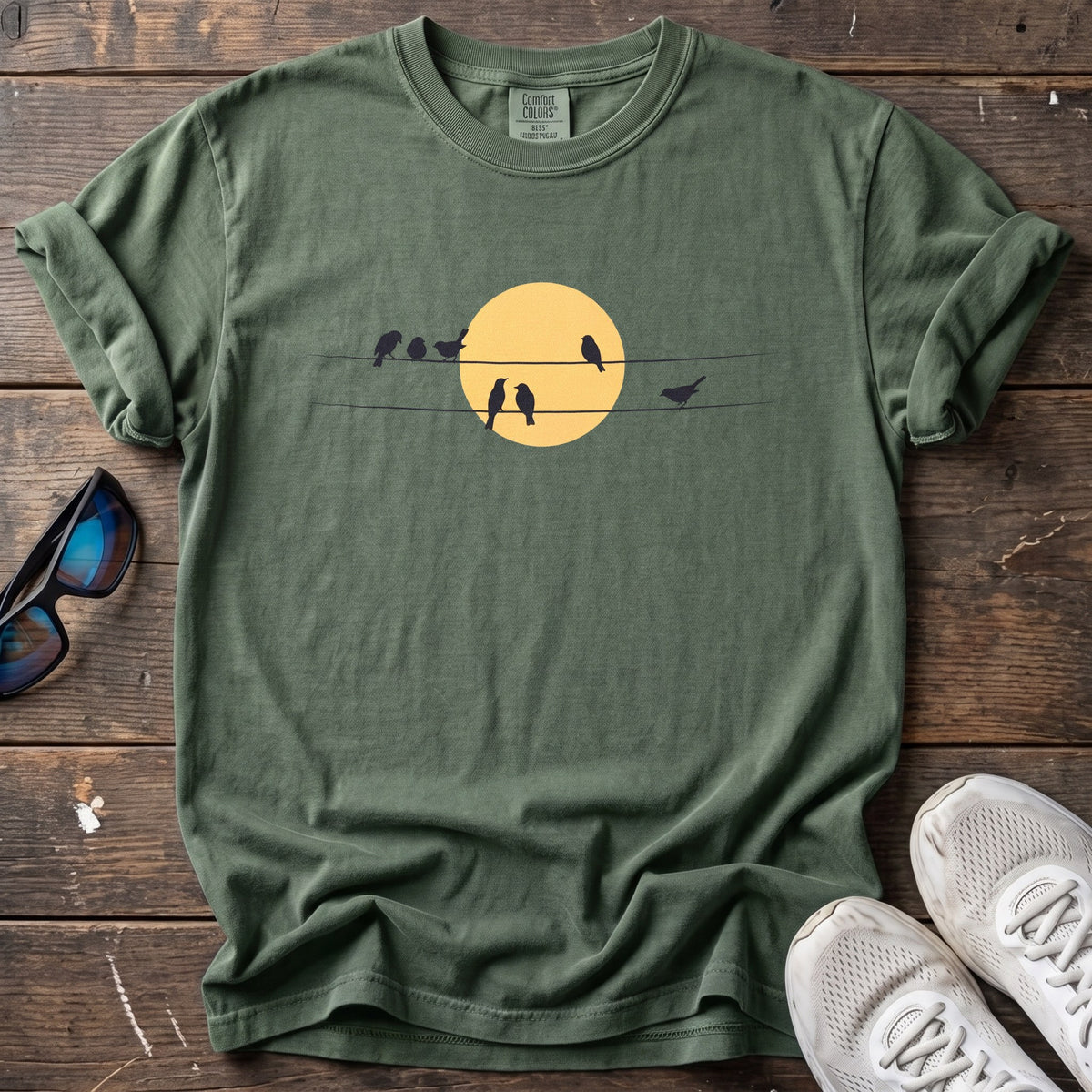 Early Birds Tee — Moss