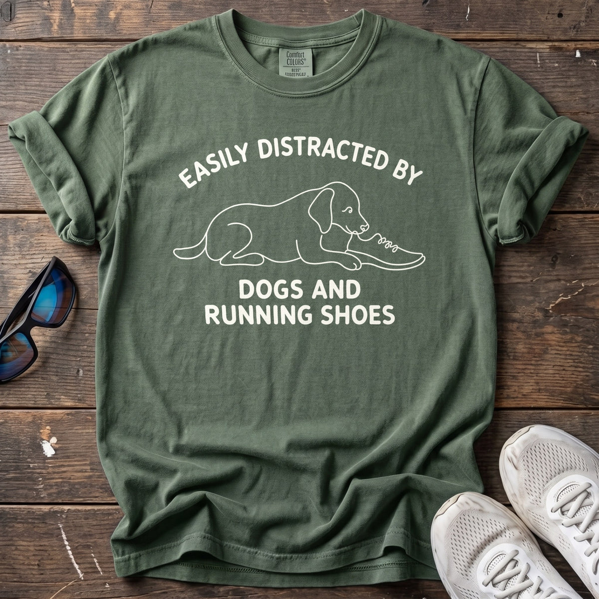 Easily Distracted Tee — Moss