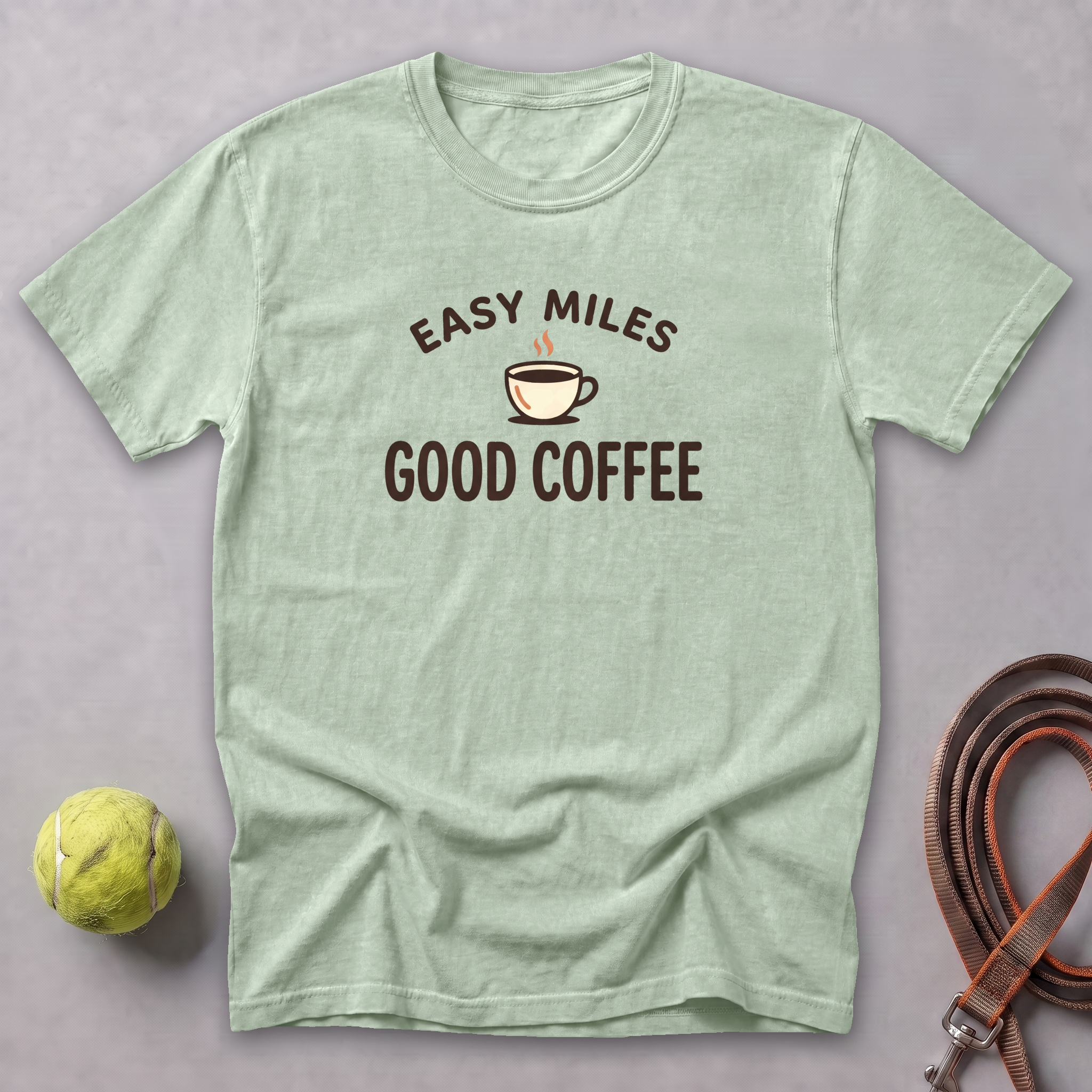 Easy Miles, Good Coffee Tee — Bay