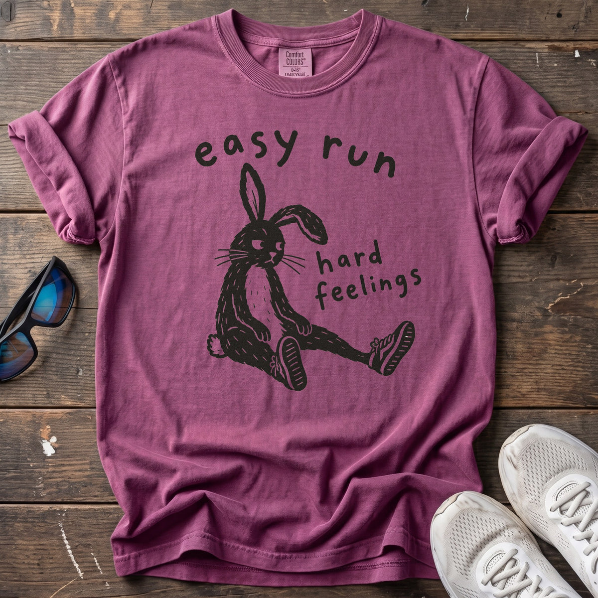 Easy Run, Hard Feelings Tee — Berry