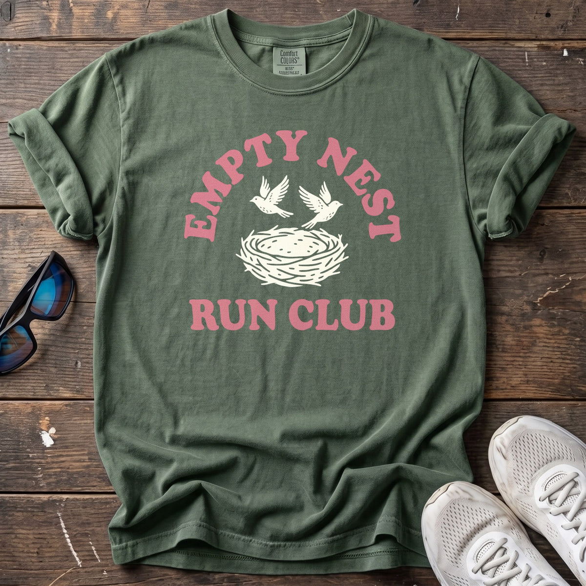 Empty Nest Retro Tee — Moss
