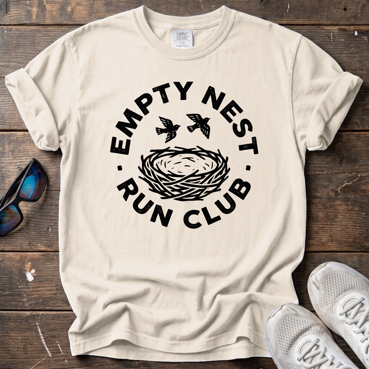 Empty Nest Linocut Tee — Ivory