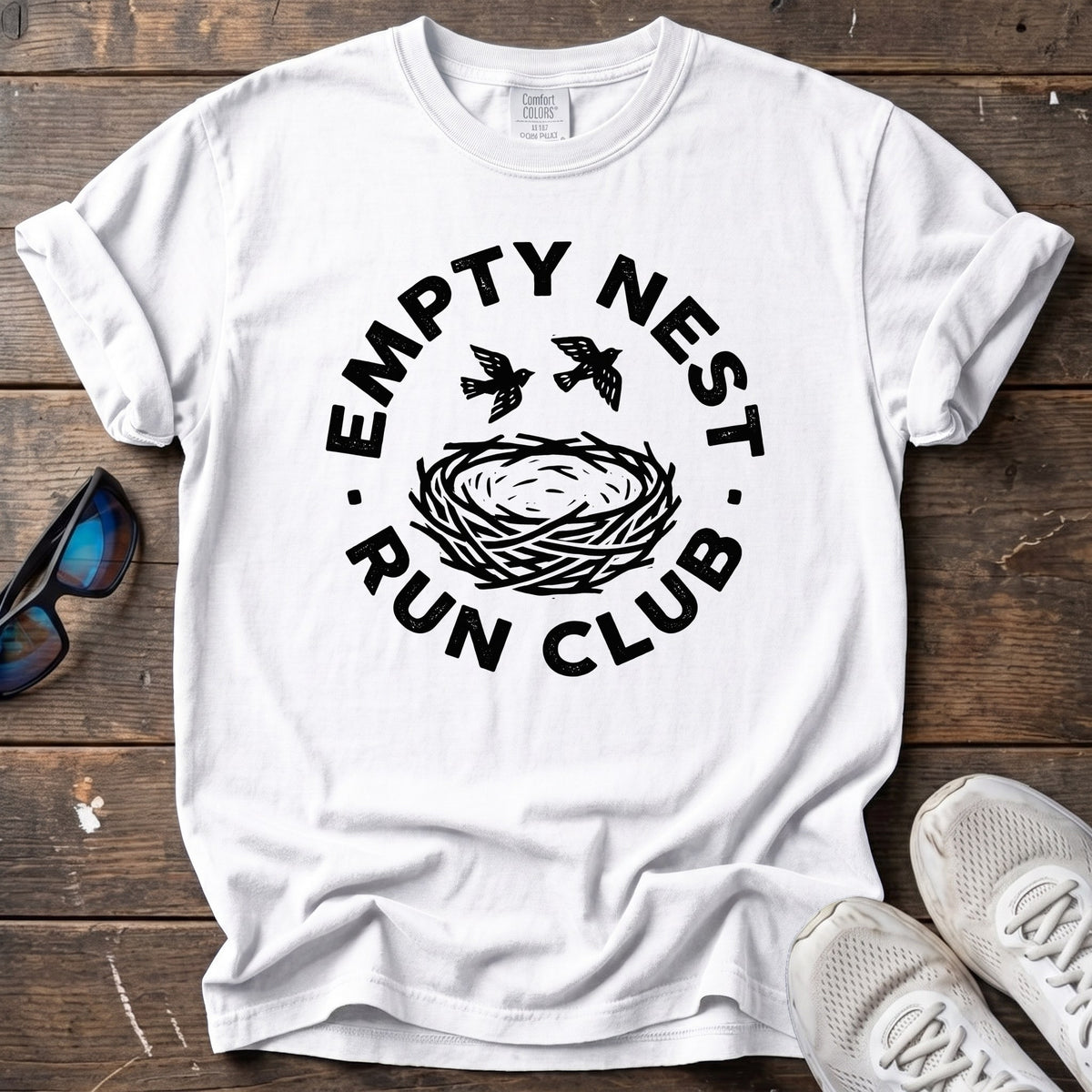 Empty Nest Linocut Tee — White