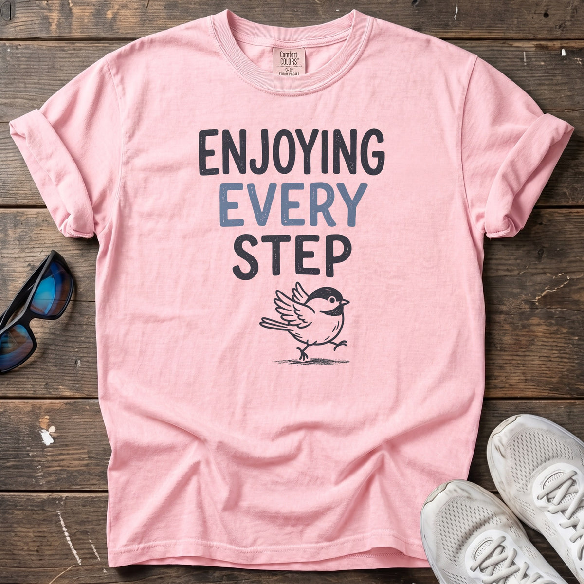 Enjoying Every Step Tee — Blossom