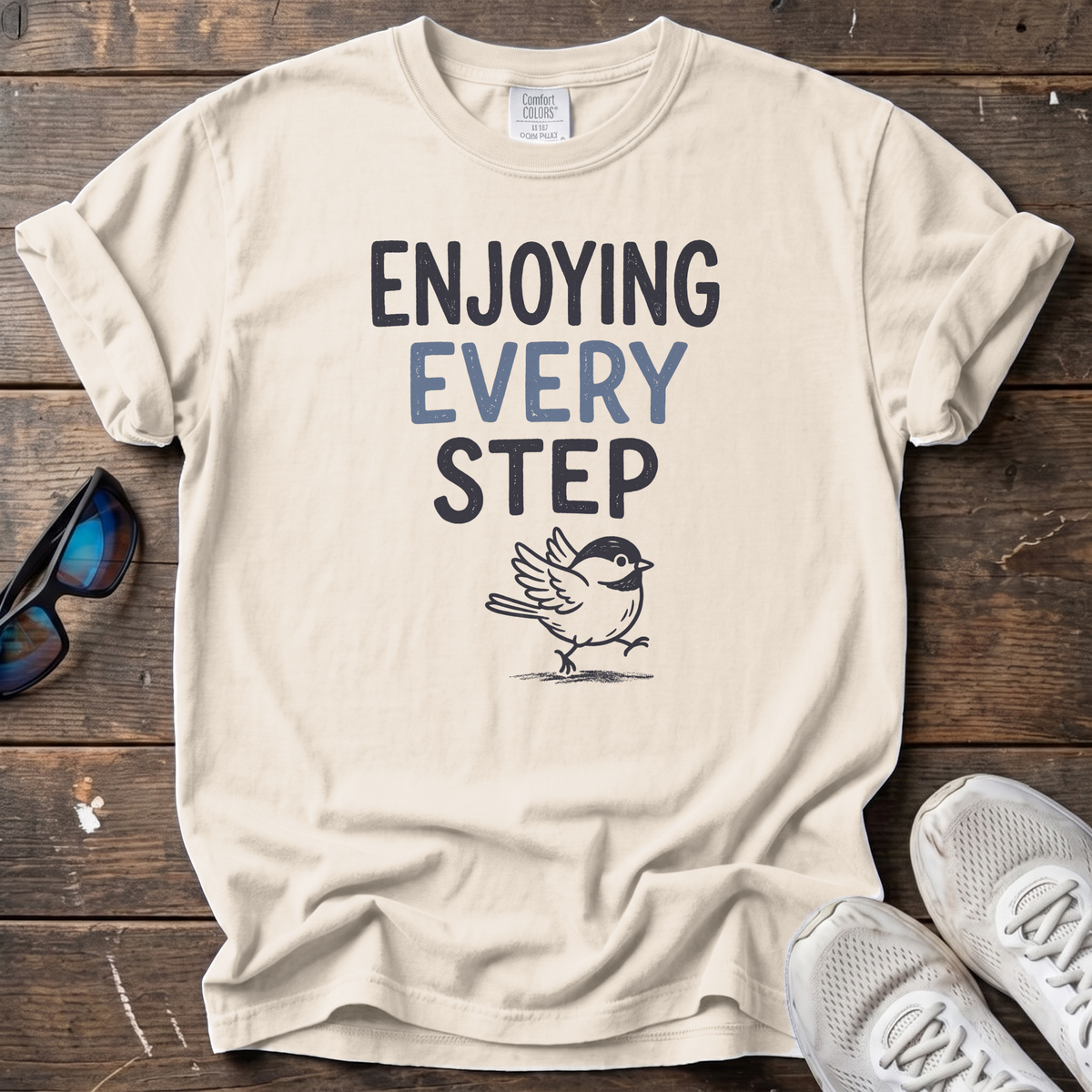 Enjoying Every Step Tee — Ivory