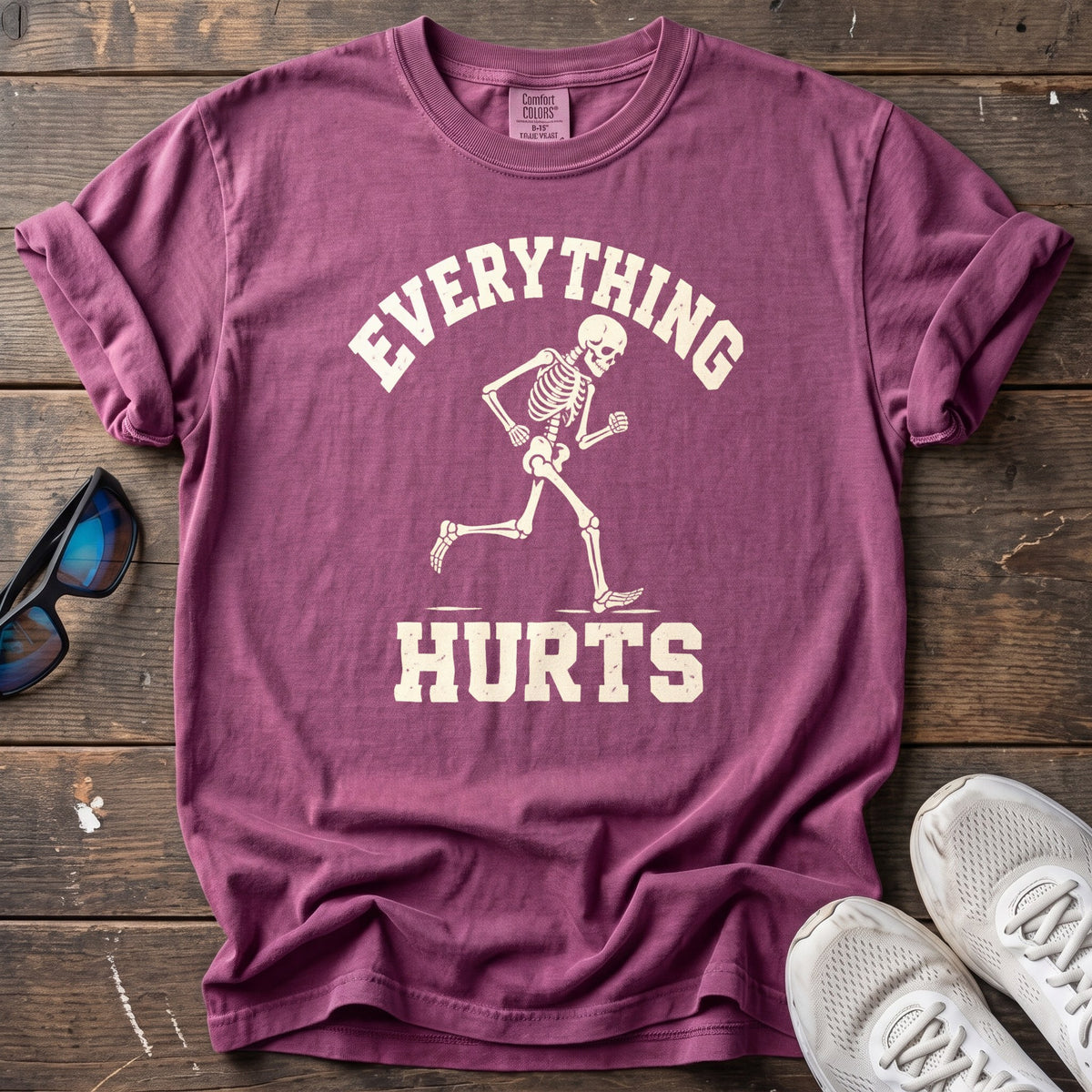 Everything Hurts Tee — Berry