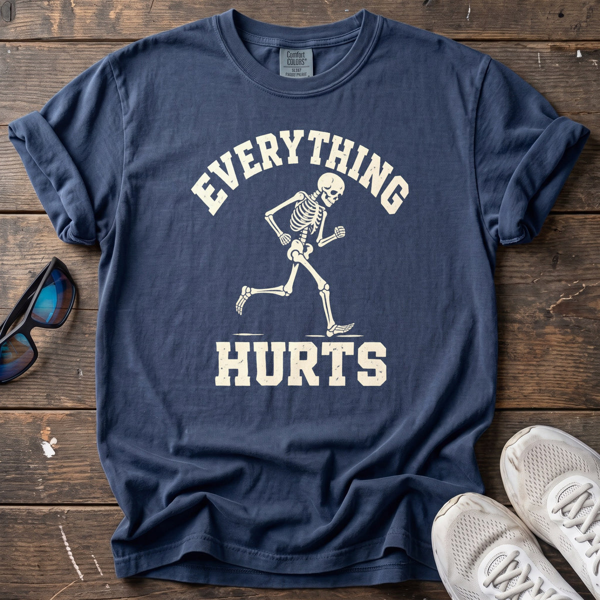 Everything Hurts Tee — True Navy