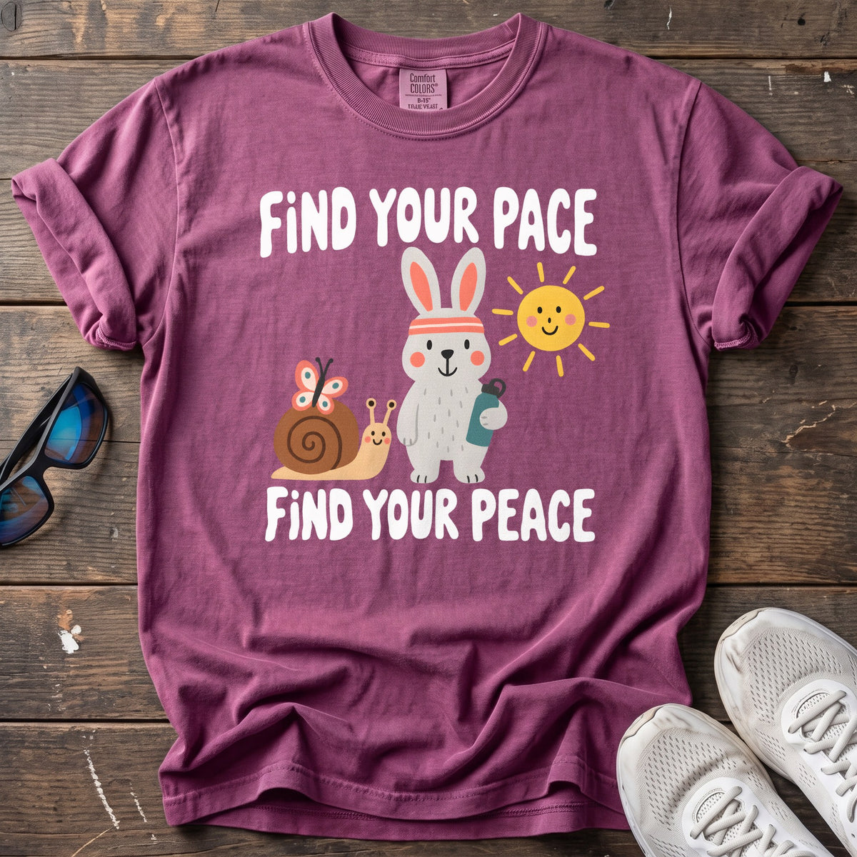 Find Your Pace Tee — Berry