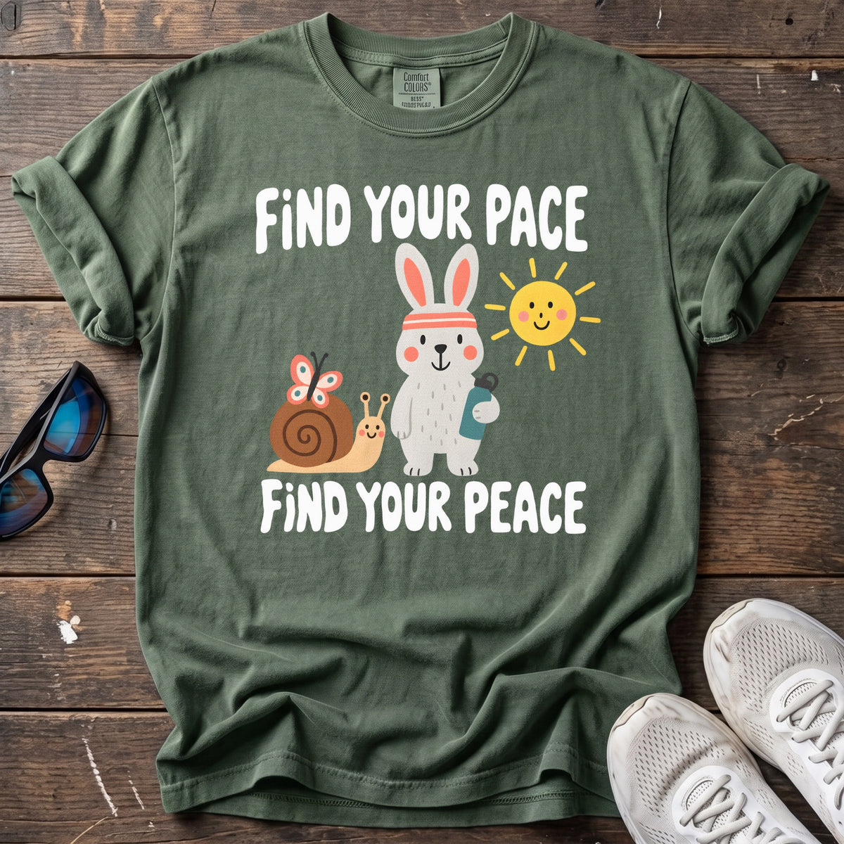 Find Your Pace Tee — Moss
