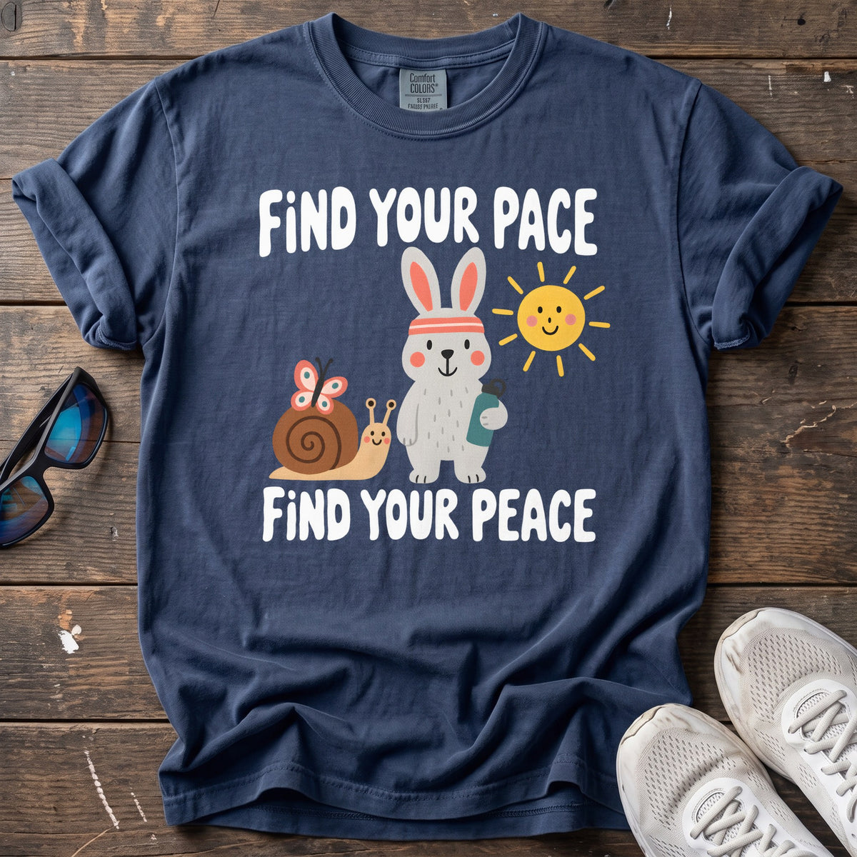 Find Your Pace Tee — True Navy