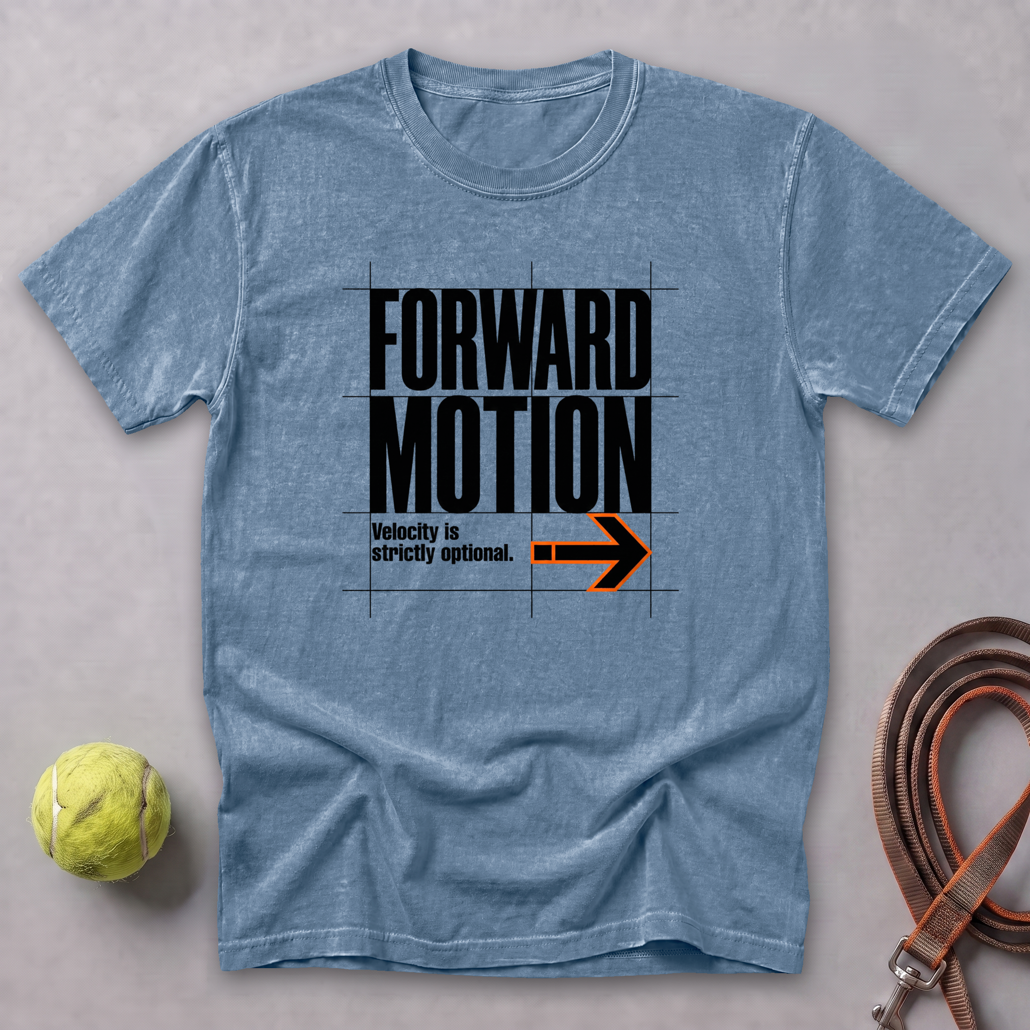 Forward Motion, Velocity Optional Tee — Blue Jean