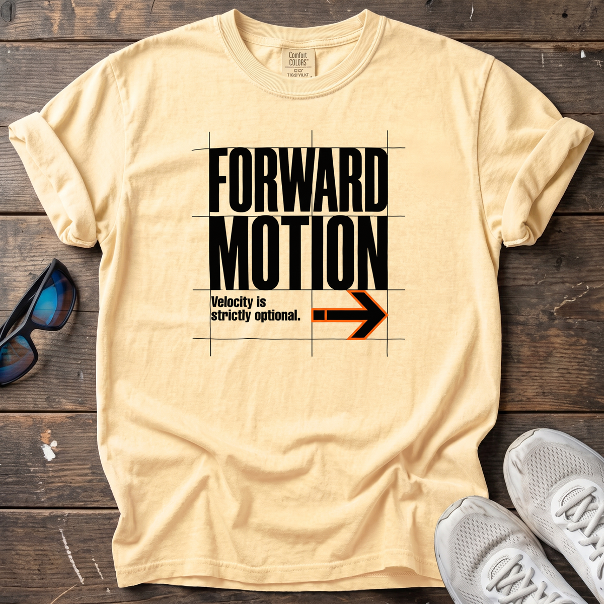 Forward Motion, Velocity Optional Tee — Butter