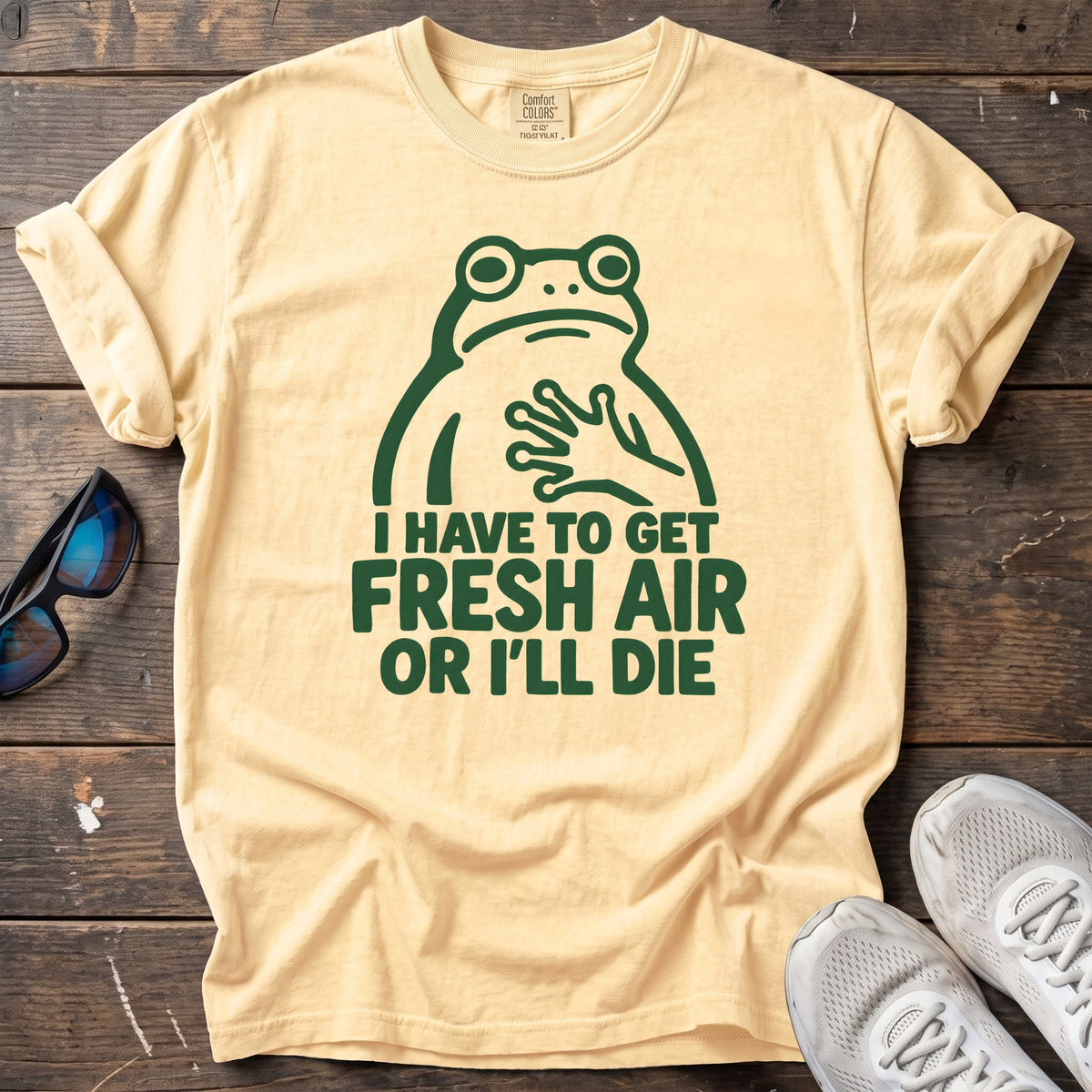 Fresh Air or Die Tee — Butter