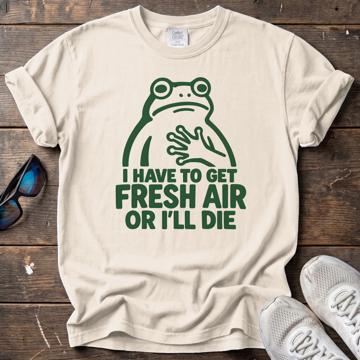Fresh Air or Die Tee — Ivory